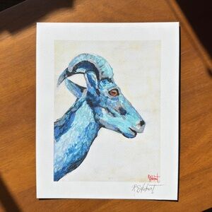 Desert Bighorn signed Art Print, Wildlife Wall Artwork